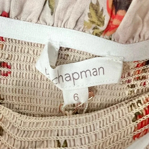 🆕 V. CHAPMAN The Angelina Tiered Dress in Natural Dainty Floral Sz 6 - Picture 5 of 9